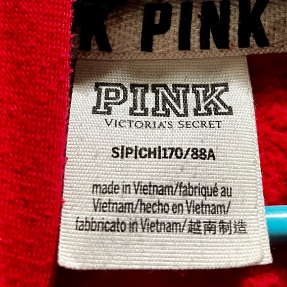 Pink VS sweatshirt with silver sequins and hoodie w/ Sherpa inside the hoodie - Picture 4 of 12